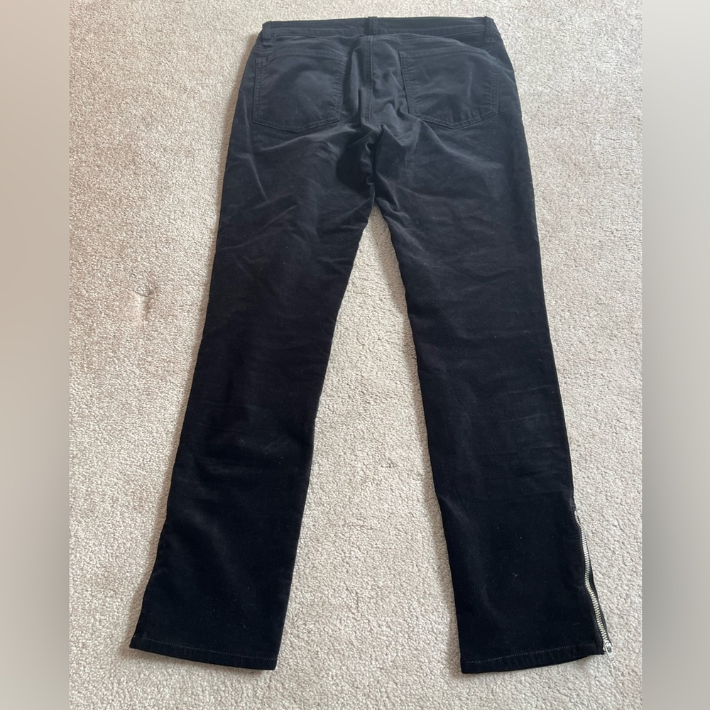 Ramy Brook Black Velvet Velveteen Ankle Zip Kate Pants Sz. 29 - Picture 5 of 7